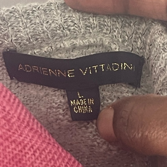 🆕 Adrienne Vittadini gray fall sweater ruffle womens size Large office preppy - Picture 8 of 12